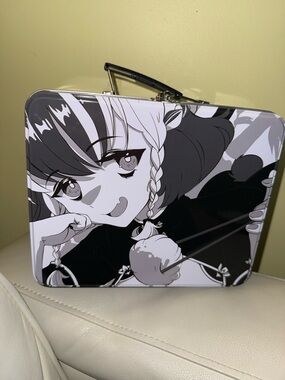 Anime Graphic Metal Lunch Box - Black & White